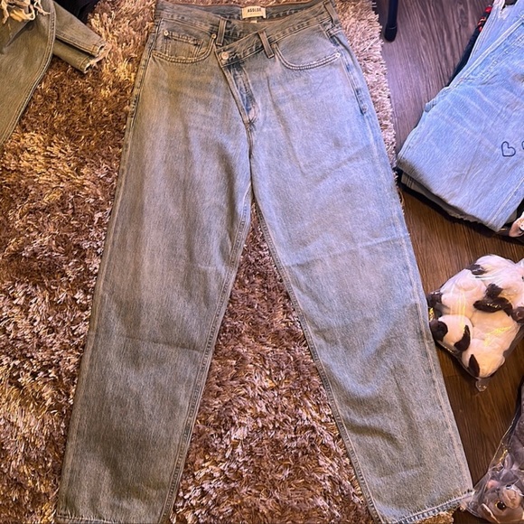 agolde criss cross straight leg jeans / mom jean - Picture 4 of 5